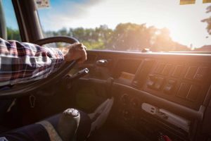 Truck driver steering wheel