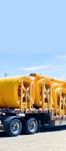 Truck with yellow hose